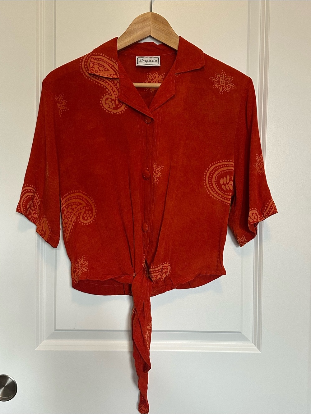 Tie-Front Short Sleeve Blouse